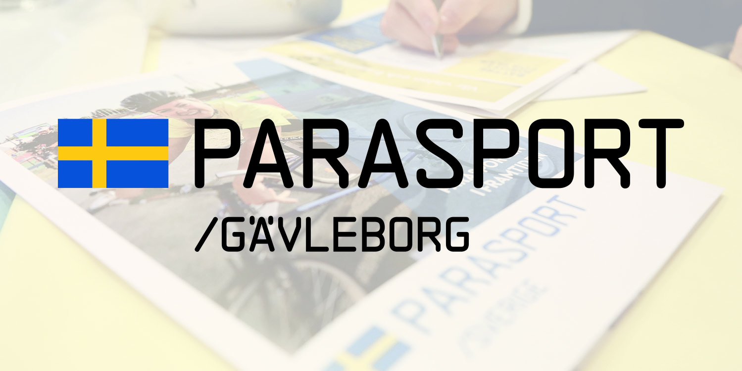 Parasport Gävleborg logga med papper i bakgrunden
