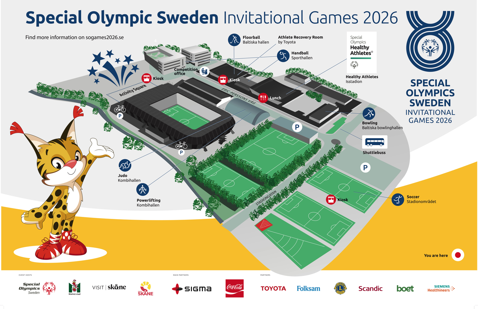 Karta över stadionområdet.