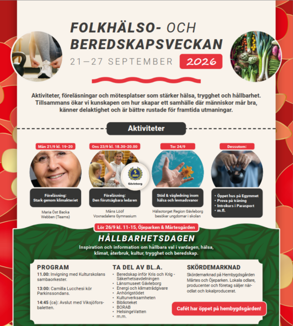 Inbjudan till Folkhälsoveckan i Ovanåker 2026