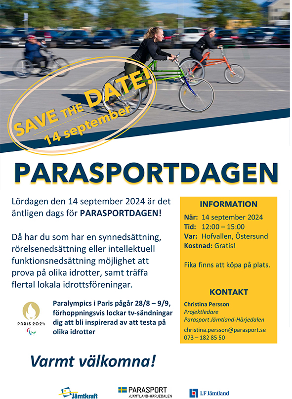 Inbjudan - Parasportdagen på Hofvallen 14 september
