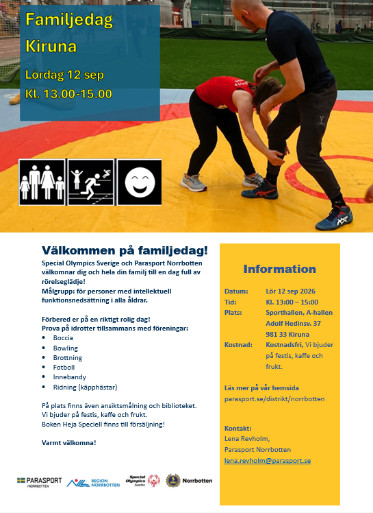 Ett par brottare i full action på mattan. Inbjudan med samma info som i inlägget.